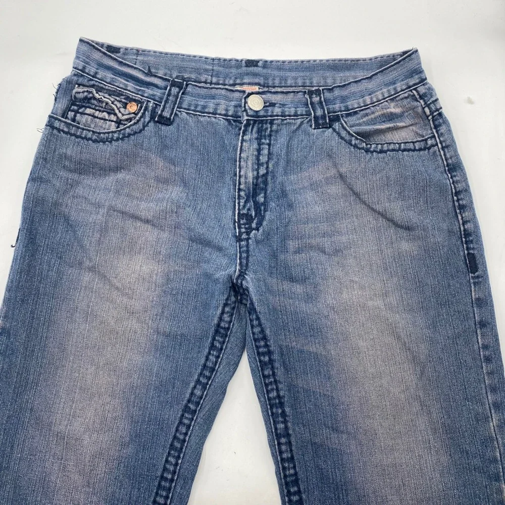 True Religion Joey Super T Jeans Mens 38x32 Blue Baggy Relaxed Made USA Vintage